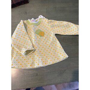 Vintage Baby Girls Health-Tex 24M Long Sleeve Dress With Balloon Print & Snap Cl